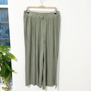 NEW J. Jill Green Pleated Wide Leg Pants Size Medium